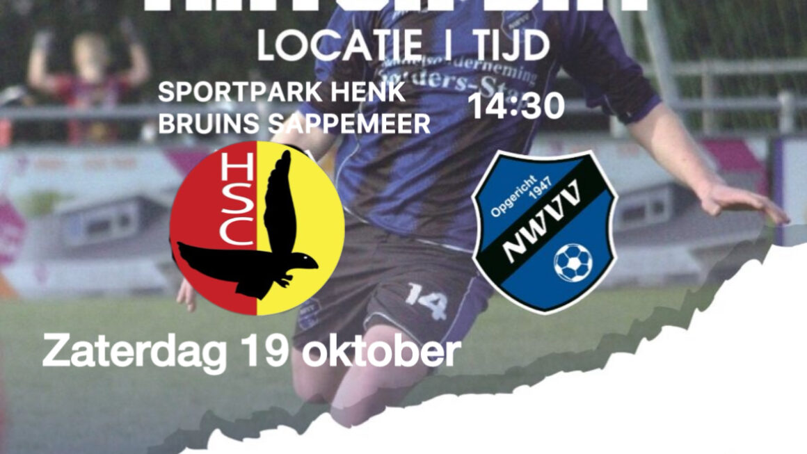 Matchday Zaterdag 19 oktober! NWVV 1 speelt zaterdag hun vijfde competitiewedstrijd uit tegen HSC 1.